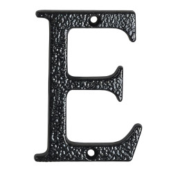 76mm Screw Fix Door Letter - E - Antique Black Iron
