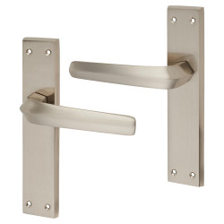 Altro Satin Nickel Latch Door Handles - Norley Range - 200 x 42mm
