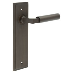 Burlington by Frelan Dark Bronze Fire Rated Latch Door Handles - Westminster - 200 x 55mm