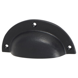 Olde Forge Vintage Cabinet Cup Handle - 89mm Centres - Black Iron