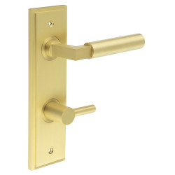 Burlington by Frelan Satin Brass Fire Rated DIN Bathroom Door Handles - Westminster - Inner 3 - 200 x 55mm