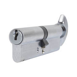 ERA 1 Star 6 Pin Kitemarked 100mm Euro Thumbturn Cylinder - 50mm Turn + 50mm - Satin Nickel