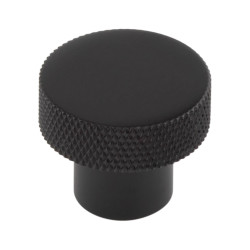 Hoxton by Frelan Wenlock Knurled Round Cabinet Knob - 30mm Diameter - Black