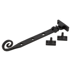 Olde Forge Curly Tail Casement Window Stay - 8"/200mm Length - Antique Black Iron