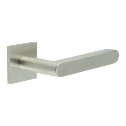 CRES by Frelan Satin Stainless Steel Sprung Fire Rated Door Handles on Square Rose - CR-101 Range