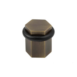 Burlington by Frelan Hexagonal Floor Door Stop - 40 x 38mm - Antique Brass