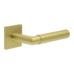 CRES by Frelan Satin Brass Unsprung Fire Rated Door Handles on Square Rose - CR-102 Range