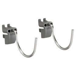 elfa Garage Storage Top Track System - Small Round Hook for Storing Board - Grey - Pack of 2