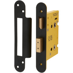 Altro Architectural Bathroom Lock - 78mm Case - 57mm Backset - Radius - Matt Black