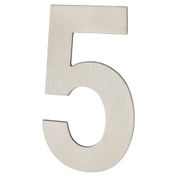 Altro 100mm Concealed Screw Fix Door Numeral - 5 - Satin Stainless Steel
