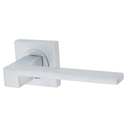 Serozzetta by Carlisle Brass Satin Chrome Door Handles on Square Rose - Equi Range