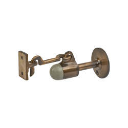 Horizontal Door Stop & Holder - 91 x 51mm - Antique Brass