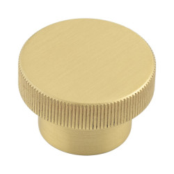 Hoxton by Frelan Thaxted Lines Round Cabinet Knob - 40mm Diameter - Satin Brass