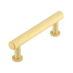 Burlington by Frelan Piccadilly 15mm Knurled T-Bar Cabinet Pull Handle - 96mm c/c - Satin Brass
