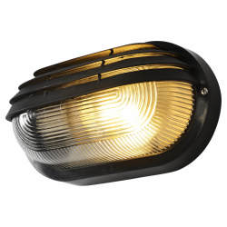 Forum Coast Puck Oval Eyelid Outdoor Bulkhead Light - IP44 - Black