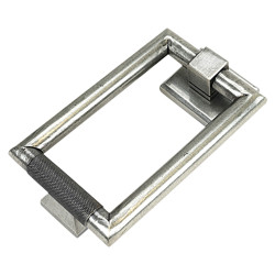 From The Anvil Brompton Rectangular Knurled Door Knocker - 145 x 90mm - Pewter