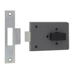 Fire Brigade FB4 Rim Slam Lock - 110mm Case - 45mm Backset - Right Hand - Open Out - Silver