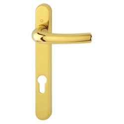 Hoppe Tokyo M1710RH/3360N uPVC Multipoint Door Handle - Short Plate - 92mm c/c - Polished Brass