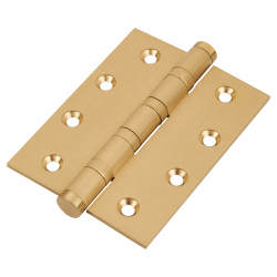 Performance Ball Bearing Butt Door Hinge - 100 x 75 x 3mm - Satin Brass - Pair