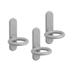 elfa Top Track System - Circle Tool & Storage Board Hooks - 170 x 100 x 38mm - Platinum - Pack of 3