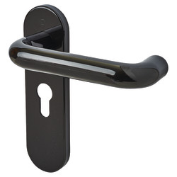 Hoppe AR600/23 Ebony Black Nylon Steel Core Euro Lock Door Handles - 47.6mm c/c - Paris Range