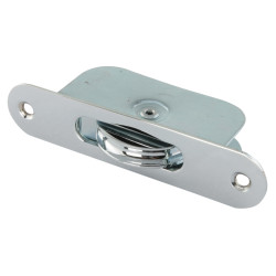 Altro Radius Axle Sash Window Pulley - 44mm Curved Metal Wheel - Polished Chrome