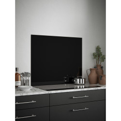 Self Adhesive Glass Kitchen Splashback - 750 x 900mm - Gloss Black