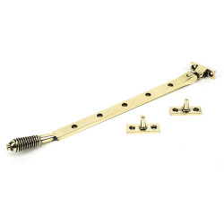From The Anvil Reeded Casement Window Stay - 12"/300mm Length - Aged Brass