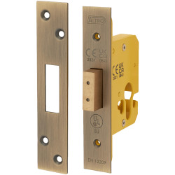 Altro Architectural Euro Profile Deadlock - 65mm Case - 44mm Backset - Square - Antique Brass