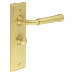Burlington by Frelan Satin Brass Fire Rated Bathroom Door Handles - Highgate - Inner 1 - 200 x 55mm