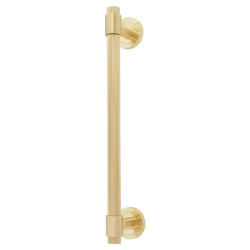 Hampstead Lines T-Bar Door Pull Handle on Rose - Screw Fix - 300mm Centres - Satin Brass