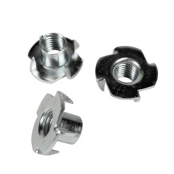 4 Pronged Tee Nut - M6 x 12.3mm - Zinc Plated - Pack of 200