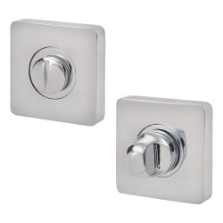 Jigtech Square Bathroom Turn & Release - 52mm Diameter - Polished Chrome
