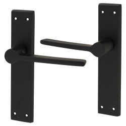 Altro Matt Black Latch Door Handles - Farley Range - 200 x 42mm