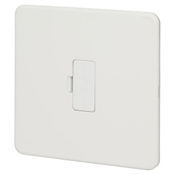 Knightsbridge 13A 1 Gang Screwless Flat Plate Unswitched Fused Spur - Matt White
