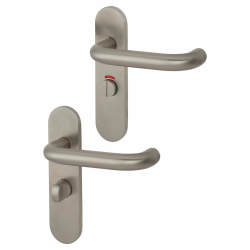 Altro Satin Stainless Steel 19mm Return to Door Bathroom Door Handles - Radius - 57mm c/c