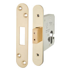 Altro Architectural Euro Profile Deadlock - 78mm Case - 57mm Backset - Radius - PVD Brass