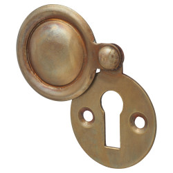 Hampstead Victorian Covered Escutcheon - 32mm Diameter - Keyhole - Aged Brass