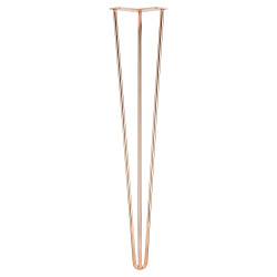 Rothley Hairpin Leg - 3 Pin - 710mm Height - Polished Copper