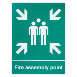 Altro Fire Assembly Point Group Sign - 450 x 600mm - Rigid Plastic