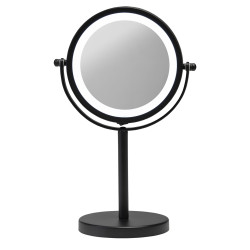 Croydex Freestanding LED 3x Magnifying Bathroom Mirror - 295 x 185 x 120mm - Matt Black