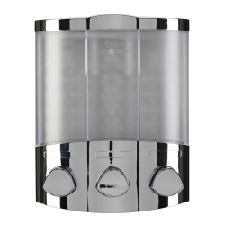 Croydex Euro Wall Mounted Trio Soap Dispenser - 180 x 100 x 230mm - Chrome