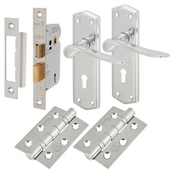 Altro Polished Chrome 3 Lever Sashlock Door Handles Pack - Rome Range