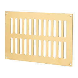 Hampstead Plain Slotted Vent - 229 x 152mm - 8170mm² Free Air Flow - Polished Brass