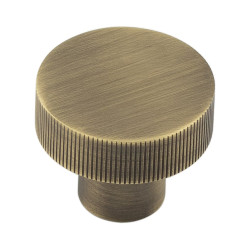 Hoxton by Frelan Thaxted Lines Round Cabinet Knob - 30mm Diameter - Antique Brass