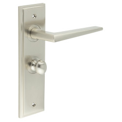 Burlington by Frelan Satin Nickel Fire Rated Bathroom Door Handles - Mayfair - Inner 1 - 200 x 55mm