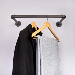 Altro 1/2" Single Pipe Wardrobe Rail Kit - Grey