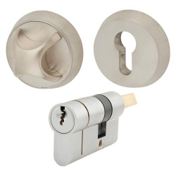 Eclipse Anti-Ligature Bowling Ball Turn & Anti-Barricade Euro Cylinder Kit - 54mm Thick Doors