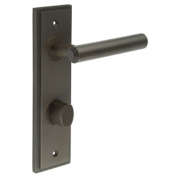 Burlington by Frelan Dark Bronze Fire Rated DIN Bathroom Door Handles - Richmond - Inner 2 - 200 x 55mm