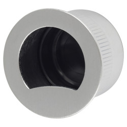 M Marcus Round Door Edge Flush Pull - Satin Chrome